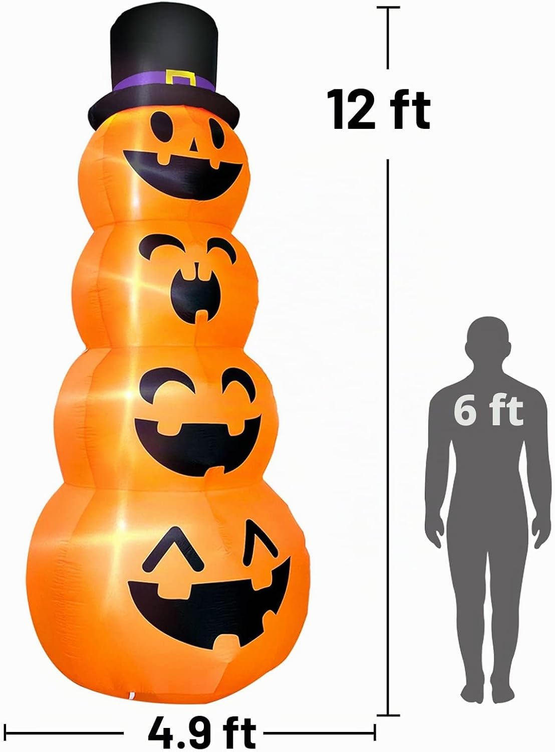 TURNMEON Calabazas inflables gigantes de Halloween de 12 pies con s...