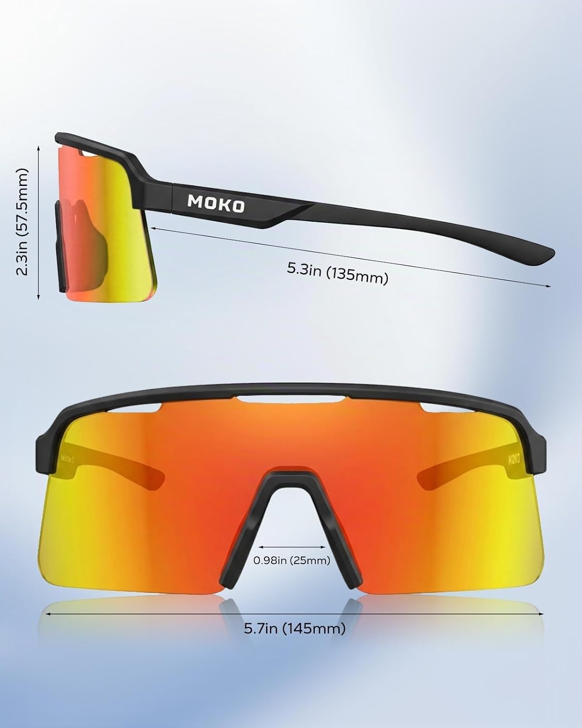 MoKo Gafas de sol polarizadas para correr para hombres y mujeres, u...