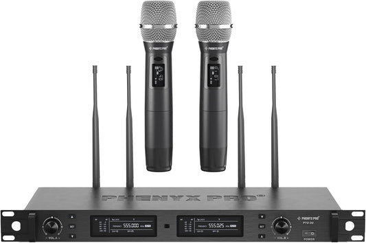 Phenyx Pro Sistema de Micrófono Inalámbrico, Juego de Micrófonos de...
