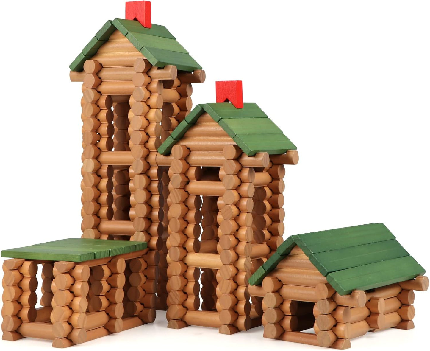 Wondertoys Juego de troncos de madera de 328 piezas a partir de 3 a...