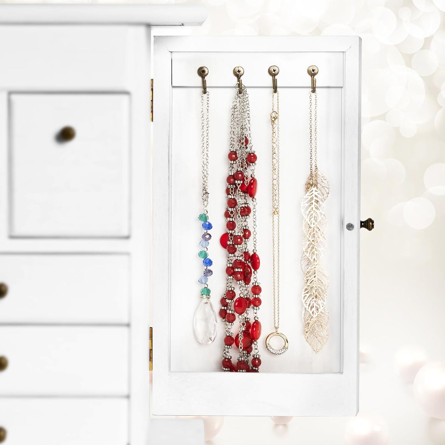 Yoimori - Joyero para mujer, cajas de joyería de madera rústica y o...