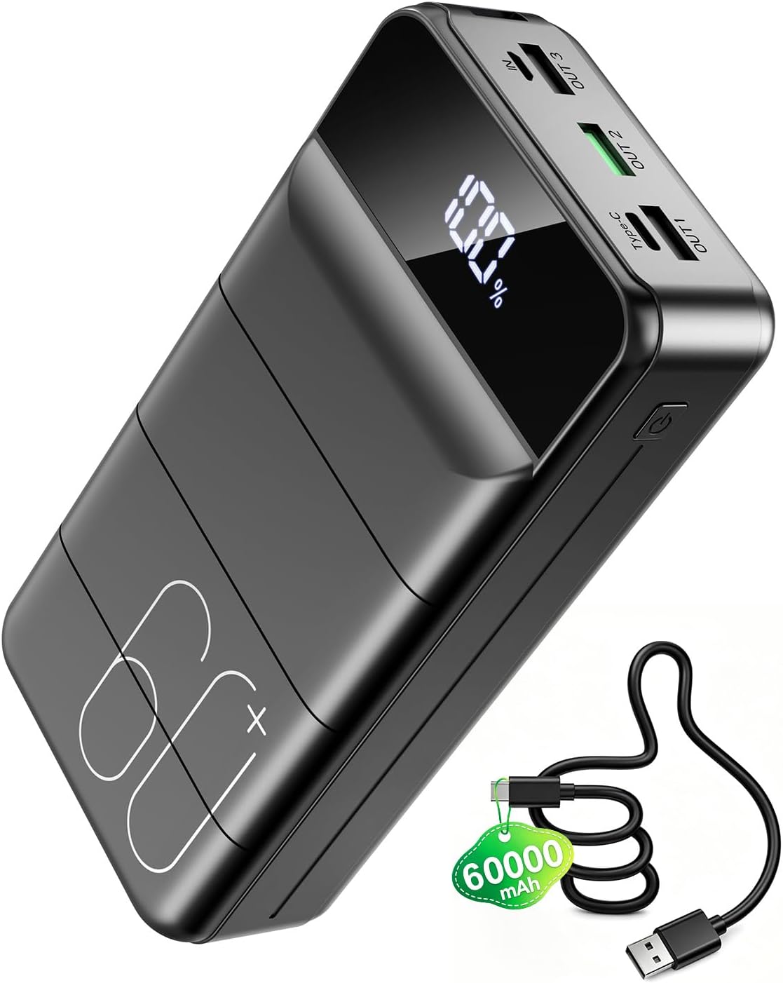 Cargador Portátil 60000mAh Banco de Energía - Carga Rápida 22.5W Pa...