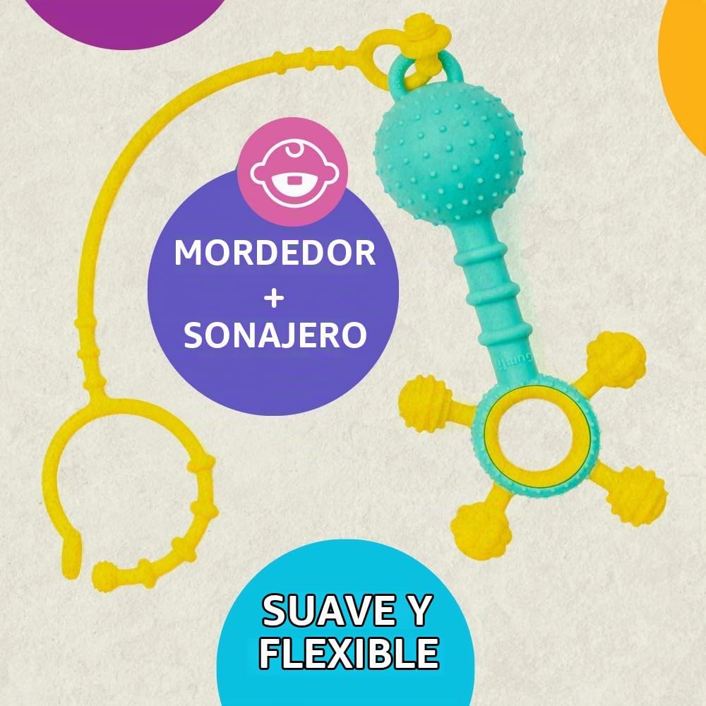 Mobi Gumlii Juguete Mordedor Sensorial - Sonajero Juguete de Dentic...