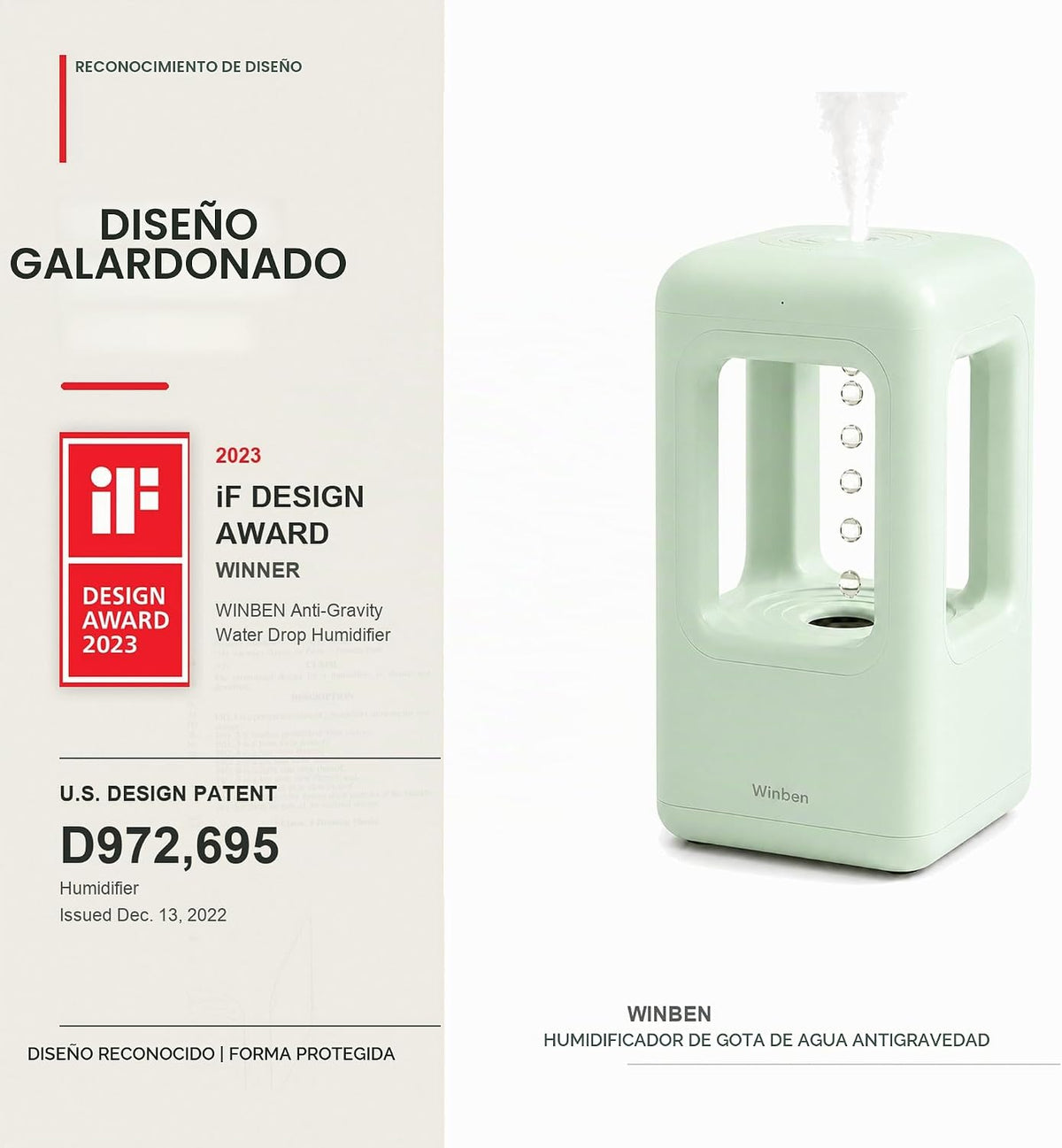 Mini humidificador antigravedad de 0.6L, humidificador de niebla fr...