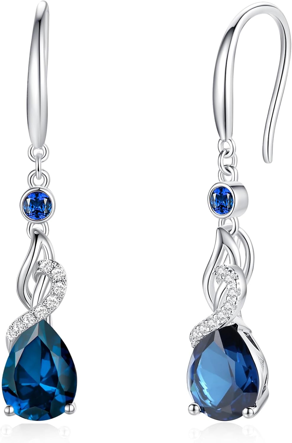 FANCIME Pendientes colgantes con piedra natal de pera para mujer de...