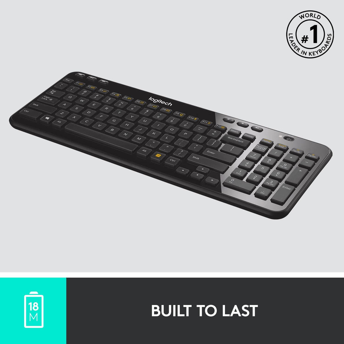 K360 teclado inalámbrico para Windows, negro, Negro Paquete de 10
