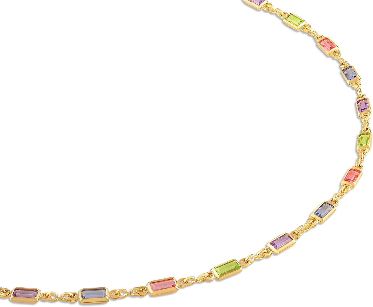 Barzel Collar de baguette de cristal de piedra múltiple chapado en...