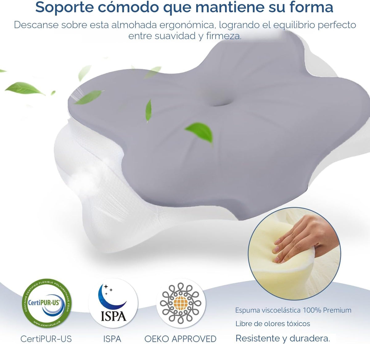 CosBed Almohada cervical para el cuello, almohada de espuma viscoel...