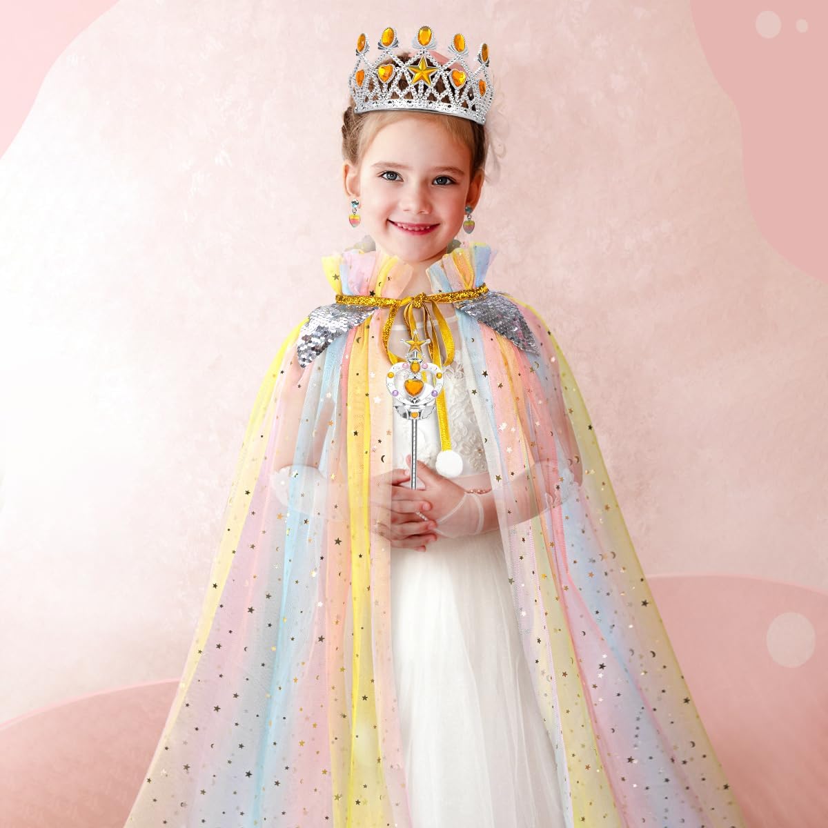 Meland Ropa de princesa para niña, 11 piezas de capa de princesa co...