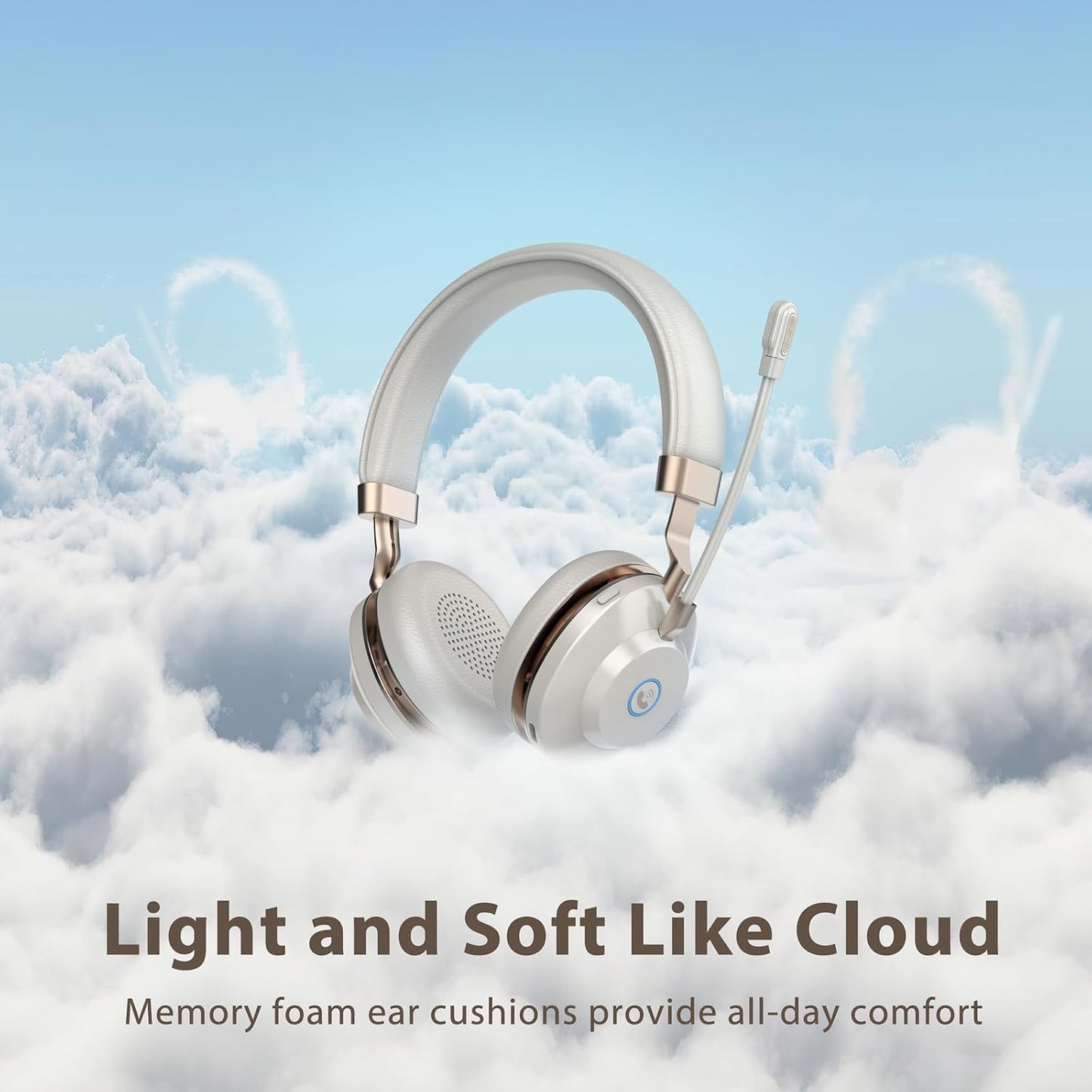 Auriculares inalámbricos con micrófono para el trabajo, auriculares...