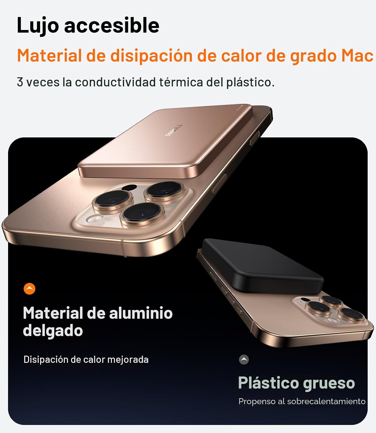 TORRAS MiniMag Power Bank, cargador portátil inalámbrico magnético...
