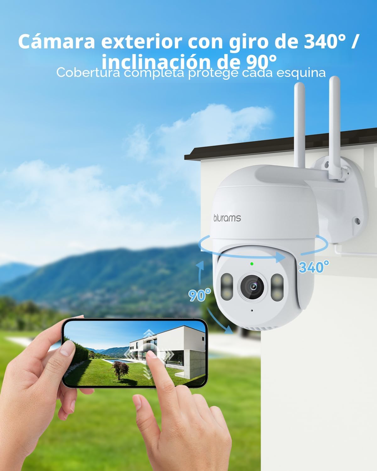 blurams Cámara de seguridad 2K para exteriores, cámara para exterio...