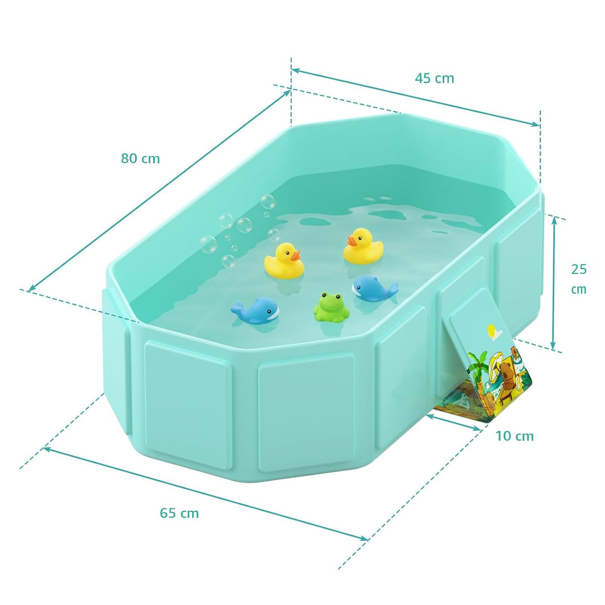 Bañera plegable para bebé, bañera para niños pequeños con tapón de...