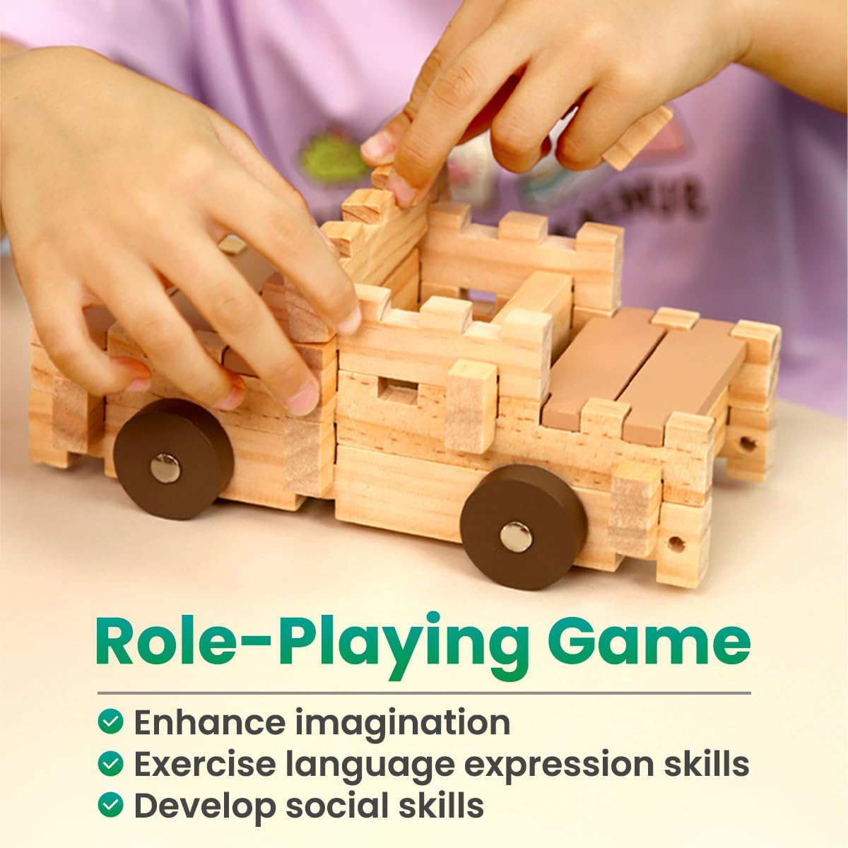 Jovi-mindly &amp;Notchies C117PCS - Juego de bloques de madera con...