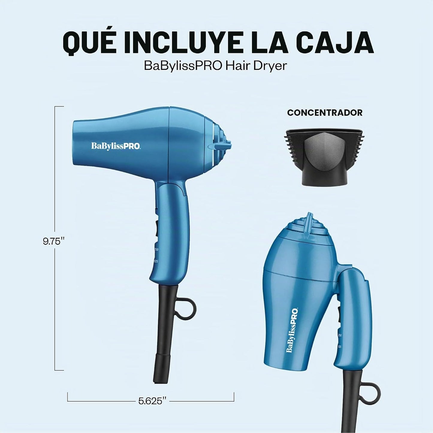 BaBylissPRO Secador de pelo de viaje Nano Titanium, secador profesi...