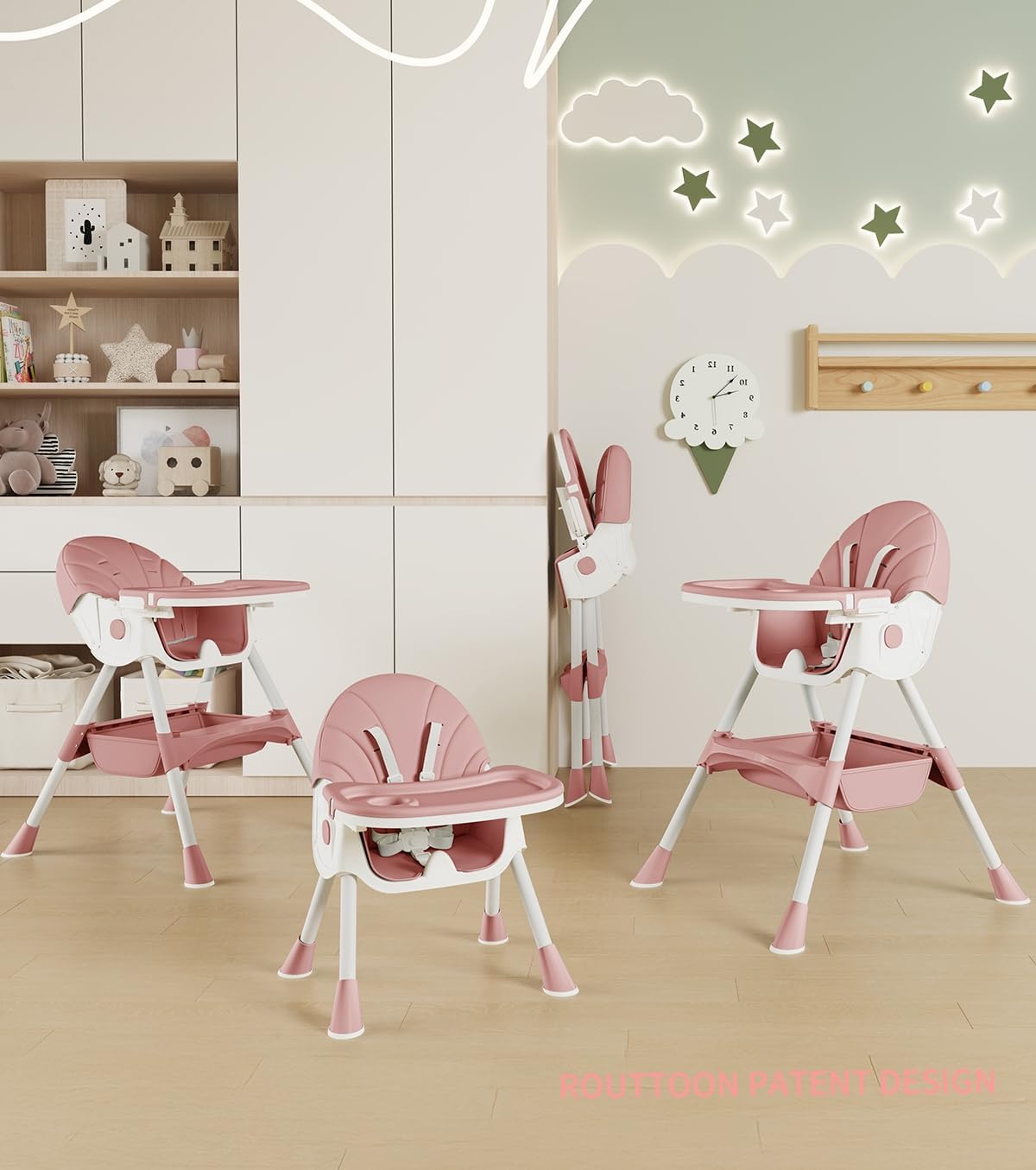 Silla alta para bebé, sillas altas 5 en 1 para bebés y niños pequeñ...