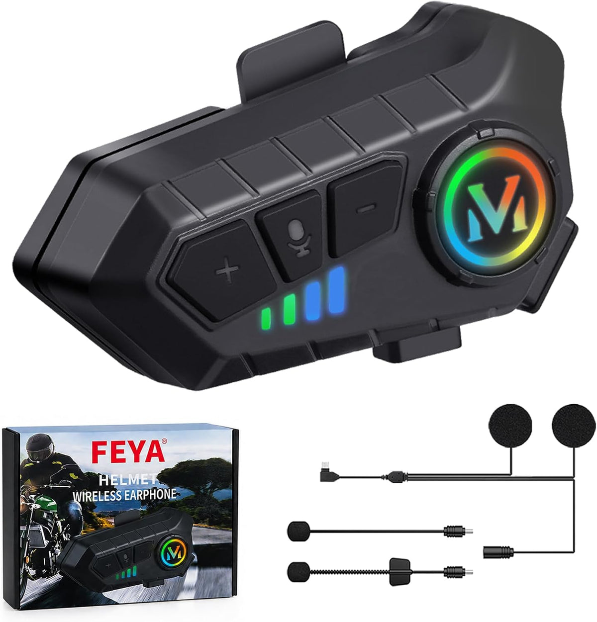 Auriculares para casco de motocicleta FEYA con alta duración de bat...