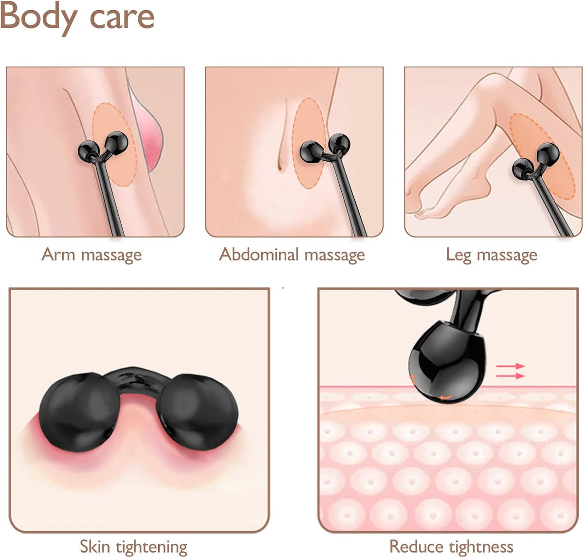 Tekson Rodillo facial, masajeador facial de metal, herramienta de m...