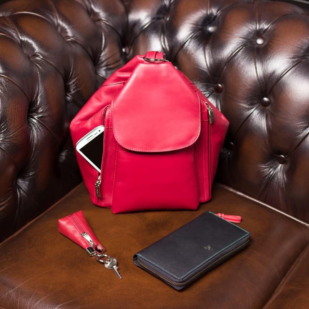 Visconti Bolso de mano de cuero suave multicolor para mujer -Spectr...