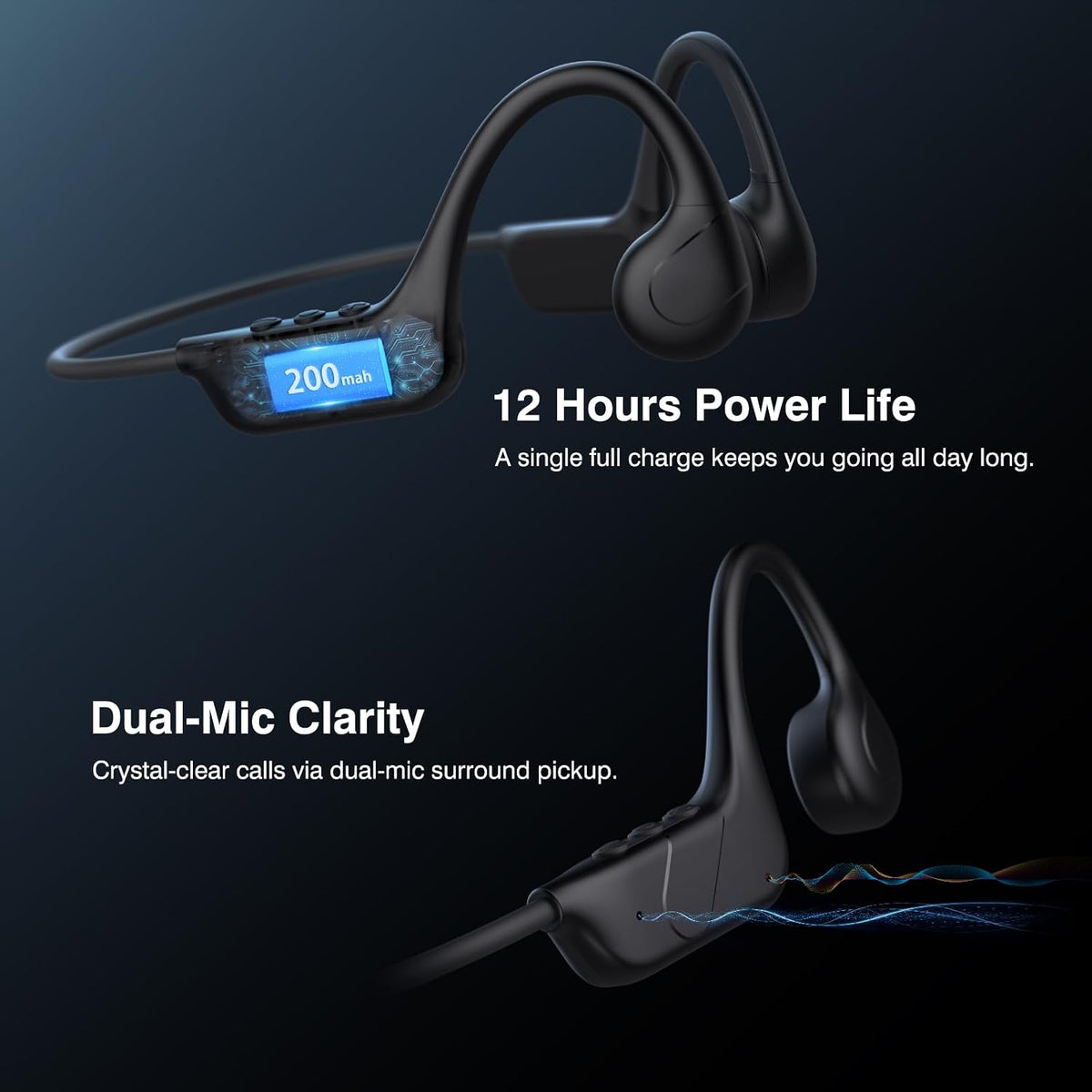 CXK Auriculares de conducción ósea IPX8 Auriculares de natación | A...