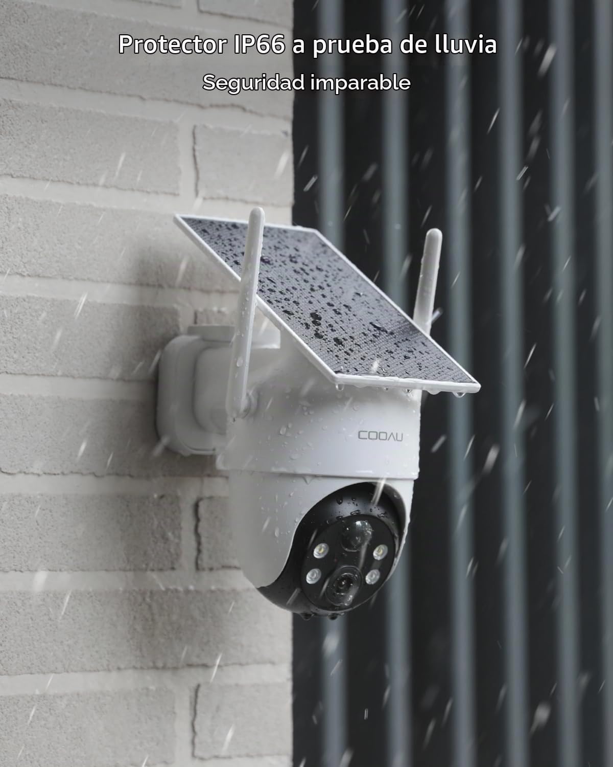 Cámaras COOAU para seguridad del hogar, cámaras de seguridad solar...