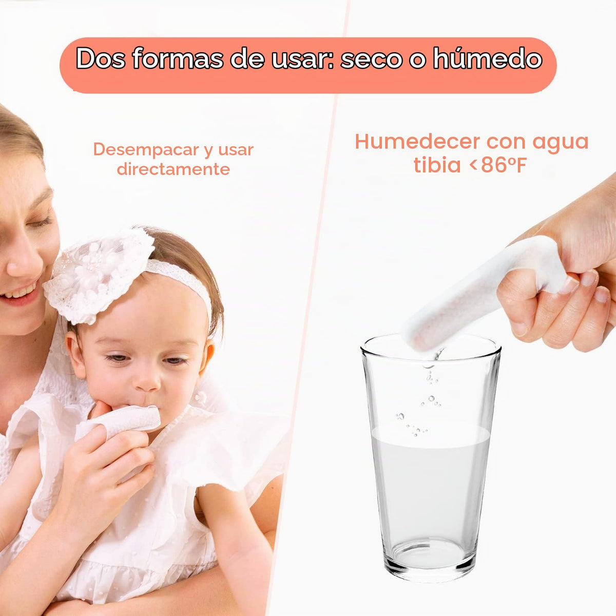 Tongueclear Toallitas Secas para Niños Pequeños y Bebés, Toallitas...