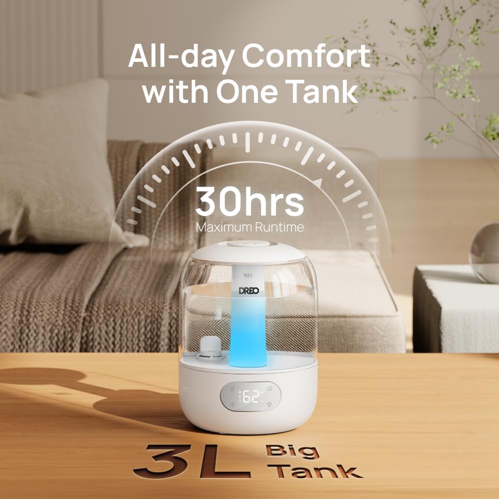 Dreo Humidificadores para dormitorio, humidificador ultrasónico de...
