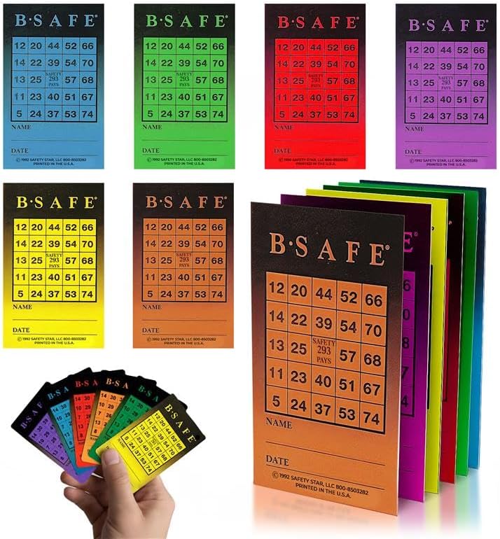 B-Safe - Tarjetas de bingo de seguridad, paquete de 600 | Juego de...