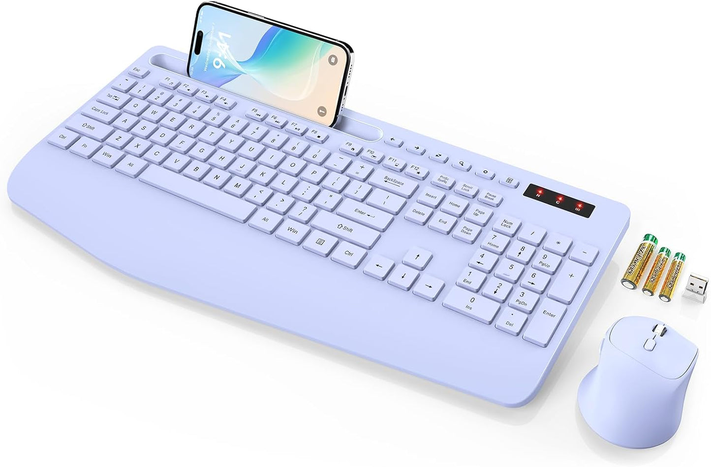 SABLUTE - Combo de teclado y mouse inalámbricos, tamaño completo, r...