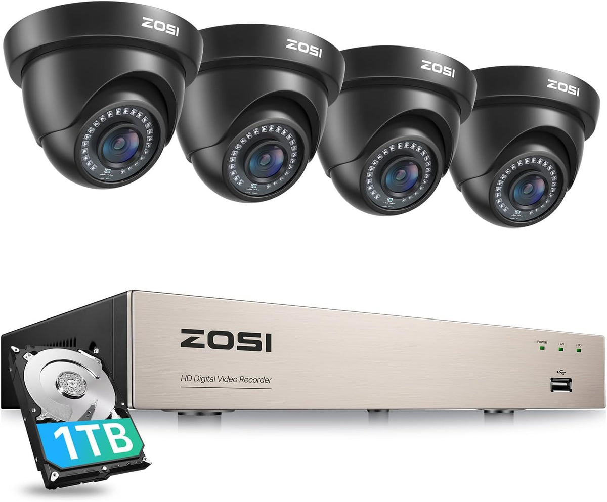 ZOSI Sistema de cámara CCTV 1080P de 8 canales H.265+ 5MP Lite DVR...