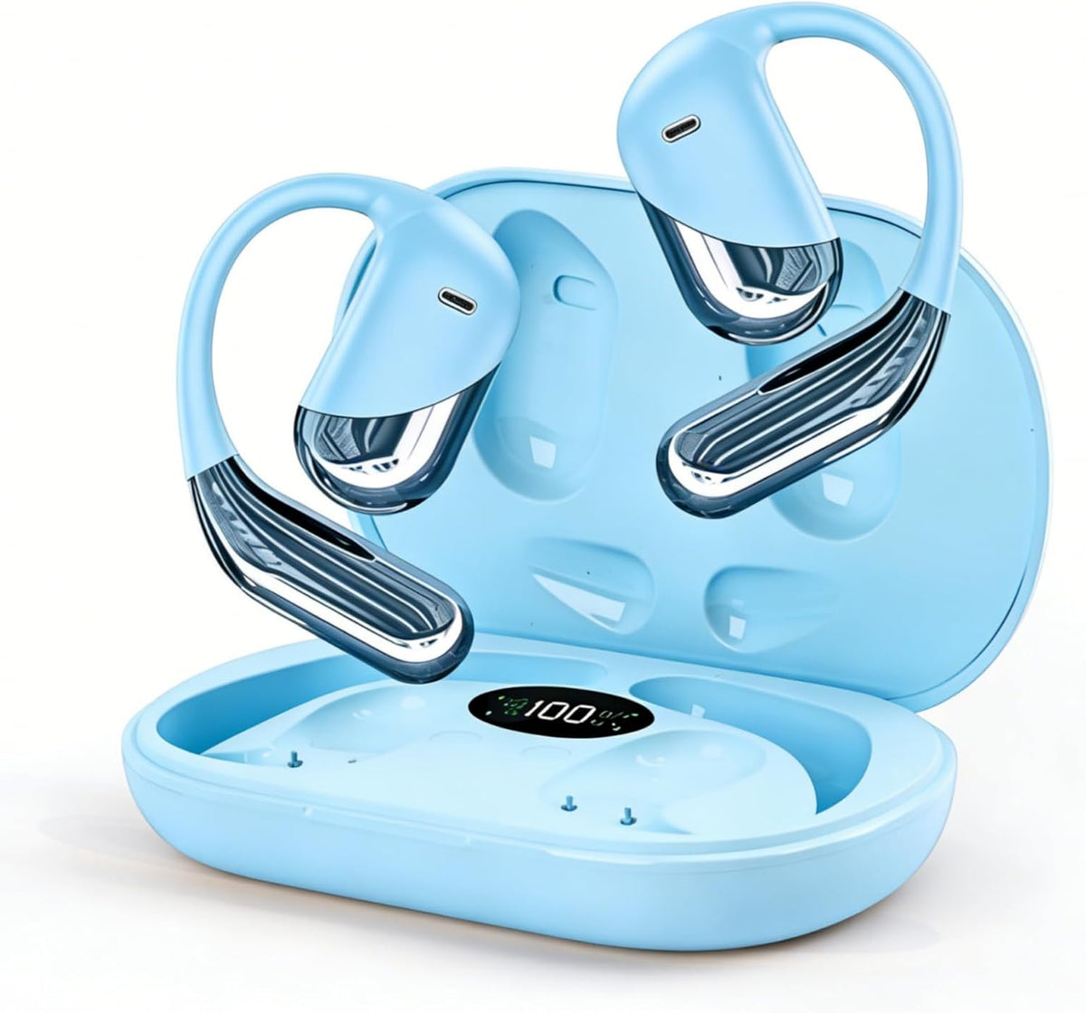 Aurotlu Auriculares inalámbricos de oreja abierta, micrófono integr...