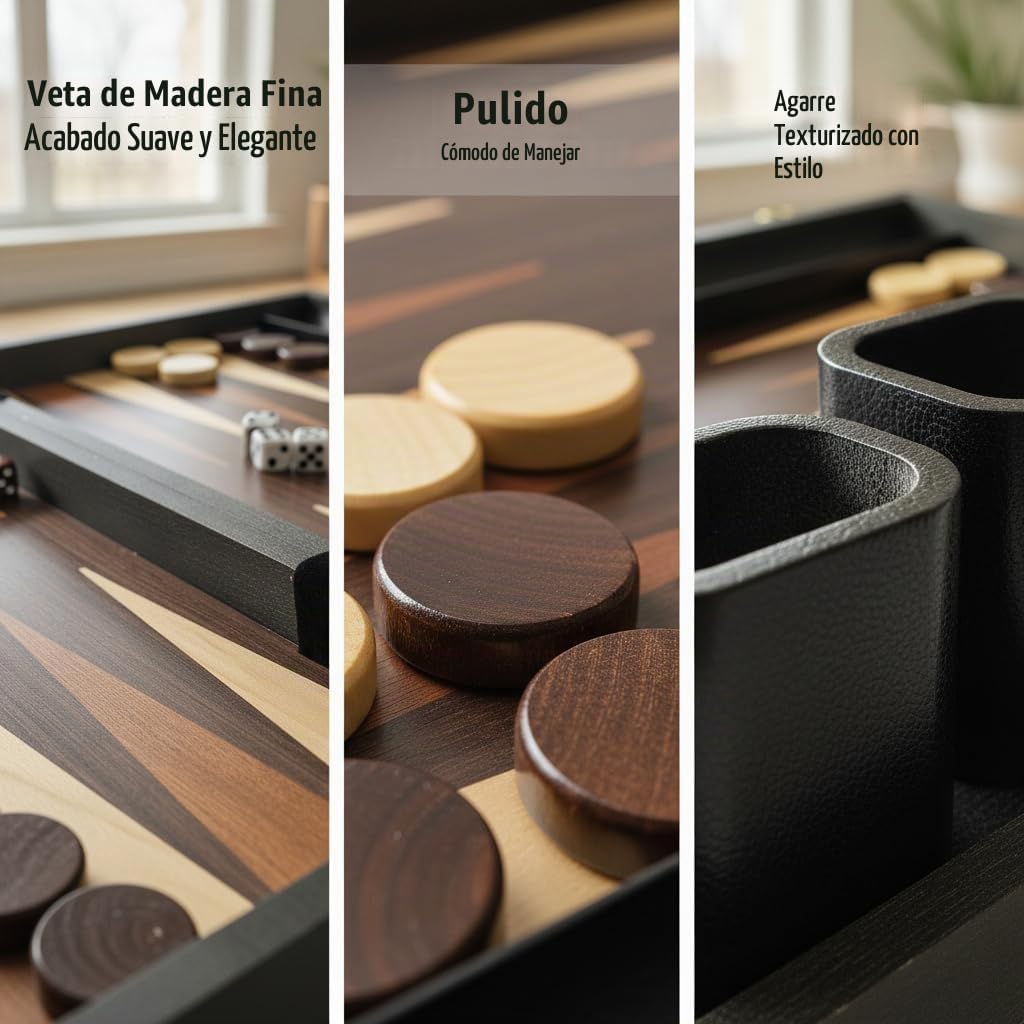 Juegos de backgammon de 15 pulgadas con tablero plegable, juego gra...