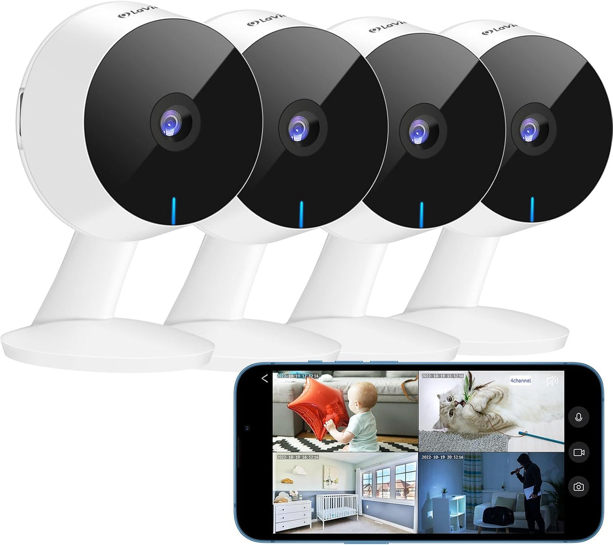 LaView Cámaras 3K de 5MP para Seguridad del Hogar en Interiores, Cá...