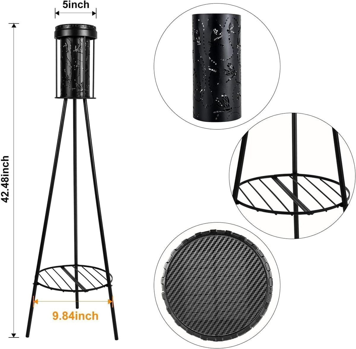 SendaLife Lámparas solares de pie RGB con proyección de libélula pa...