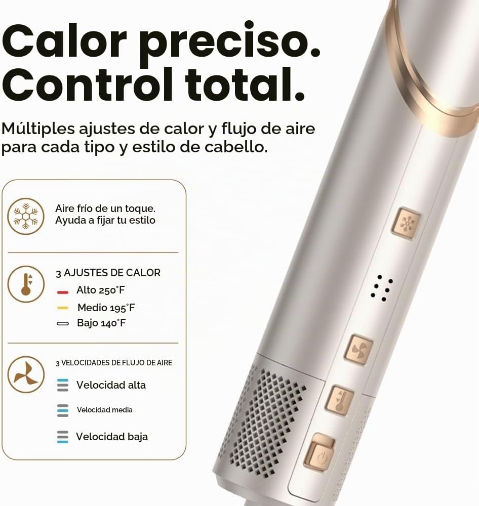 UKLISS Cepillo 8 en 1 Air Styler y secador de soplado con difusor |...