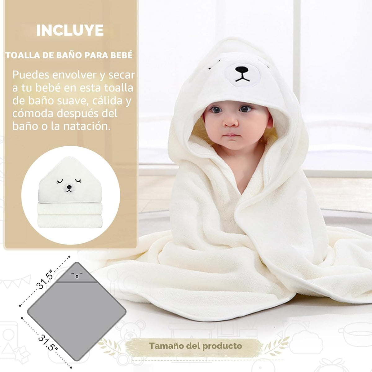 MoreFeel Bañera plegable para bebé recién nacido con termómetro y 1...