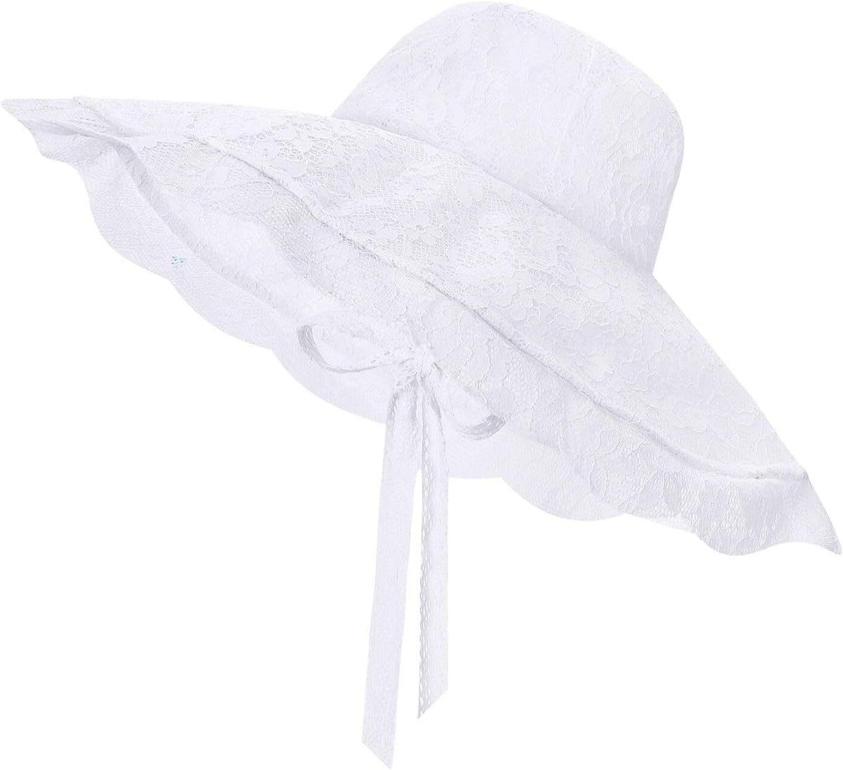 Sombrero de playa de encaje para mujer, sombrero de sol de ala anch...