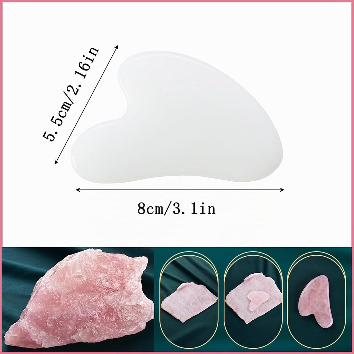 YAMHOHO Herramienta de masaje de piedra de jade Gua Sha, herramient...