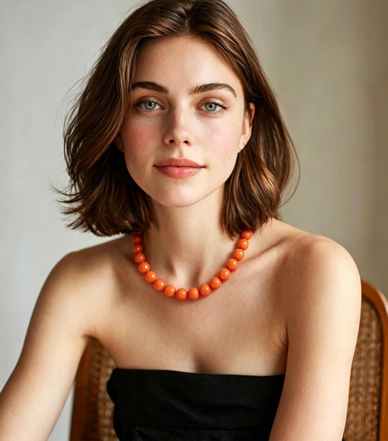 Lsljilidzsw Collar de cuentas gruesas para mujer, 0.631 pulgadas, c...