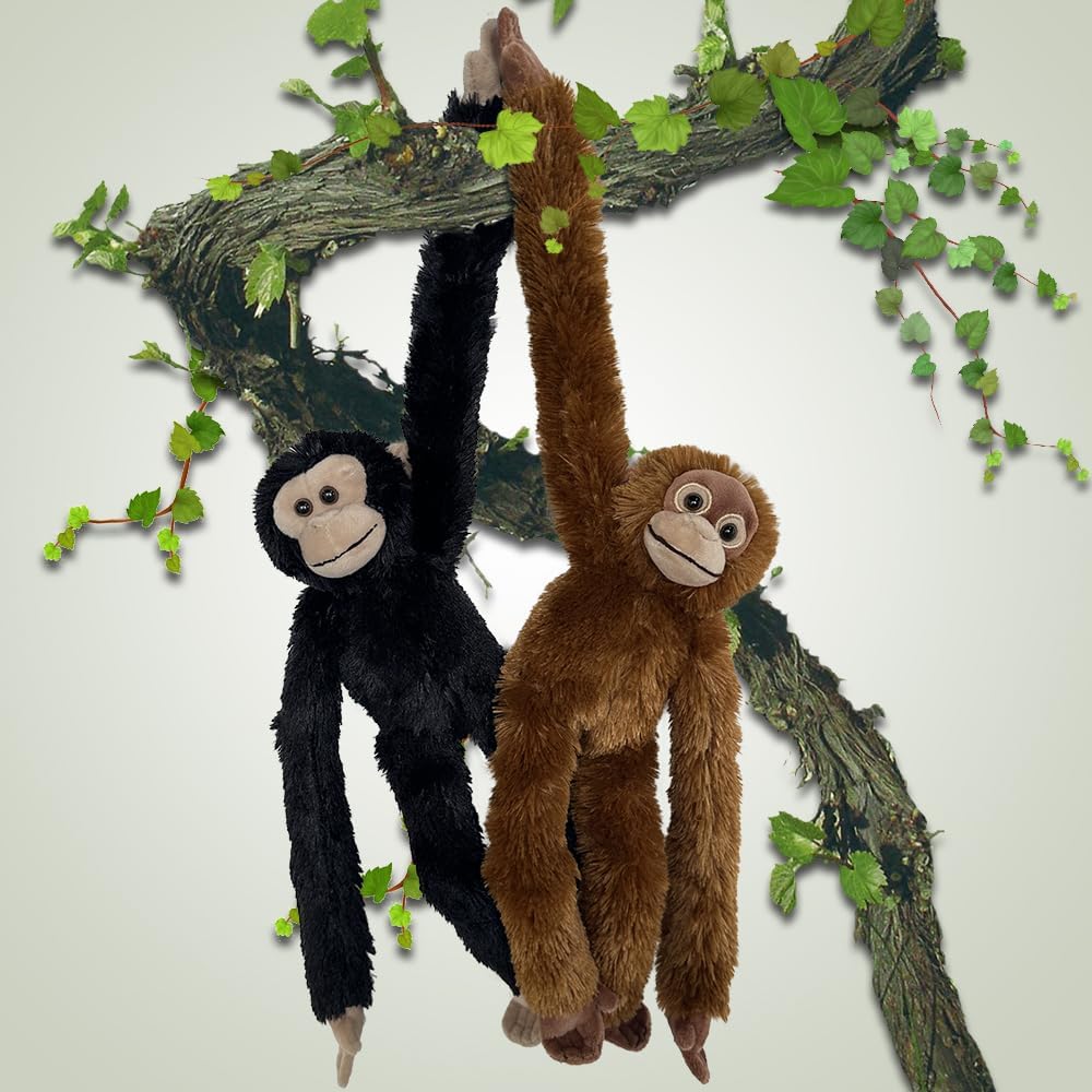 Hideekoog Animales de peluche de orangután colgantes, 2 juguetes de...