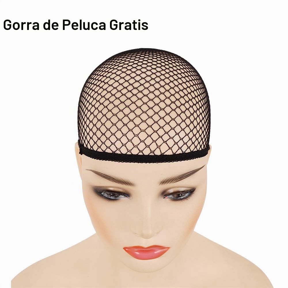 Morvally - Peluca de cabello sintético marrón claro para mujer con...