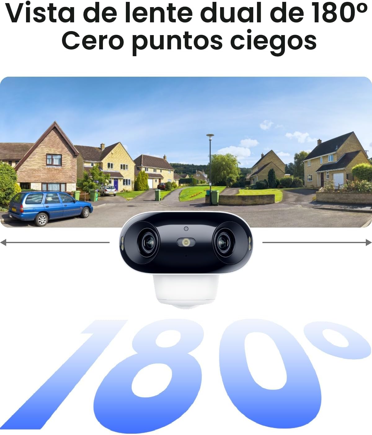 REOLINK Cámara solar 4K 180 ° de doble lente 8MP al aire libre inal...