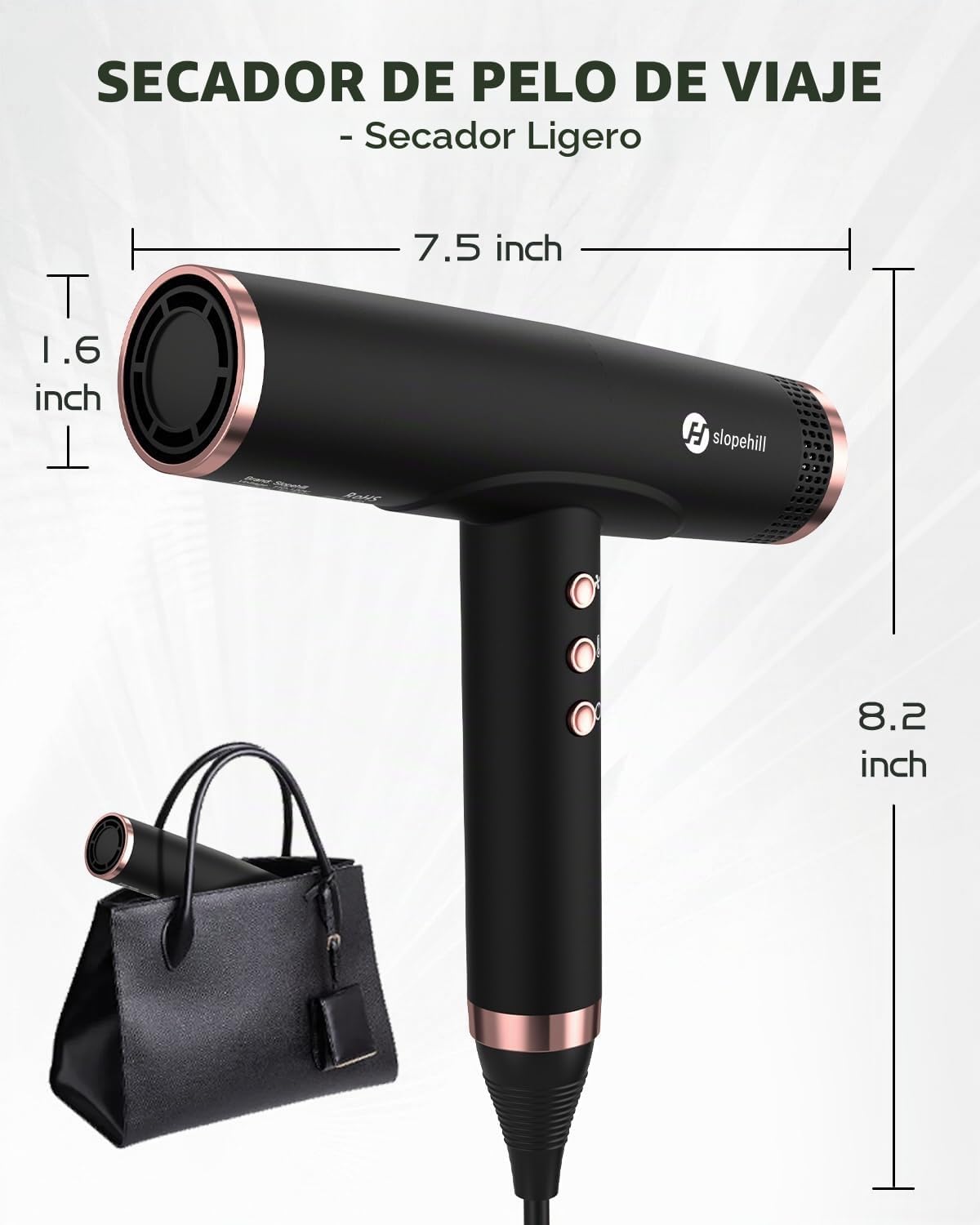 slopehill Secador de Cabello Iónico Profesional con Difusor - Liger...