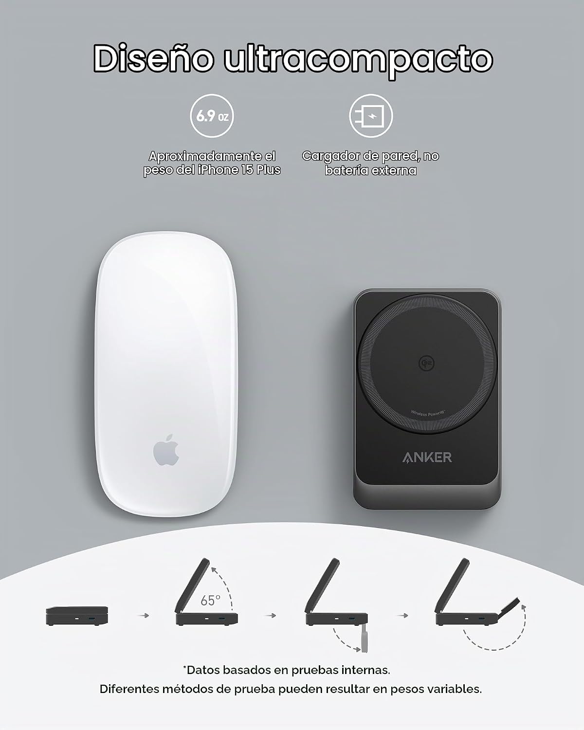 Anker MagGo - Estación de carga plegable Qi2 de 15 W compatible con...