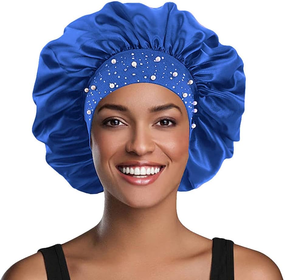 YeeMan Gorro de pelo con perlas brillantes y diamantes de imitación...