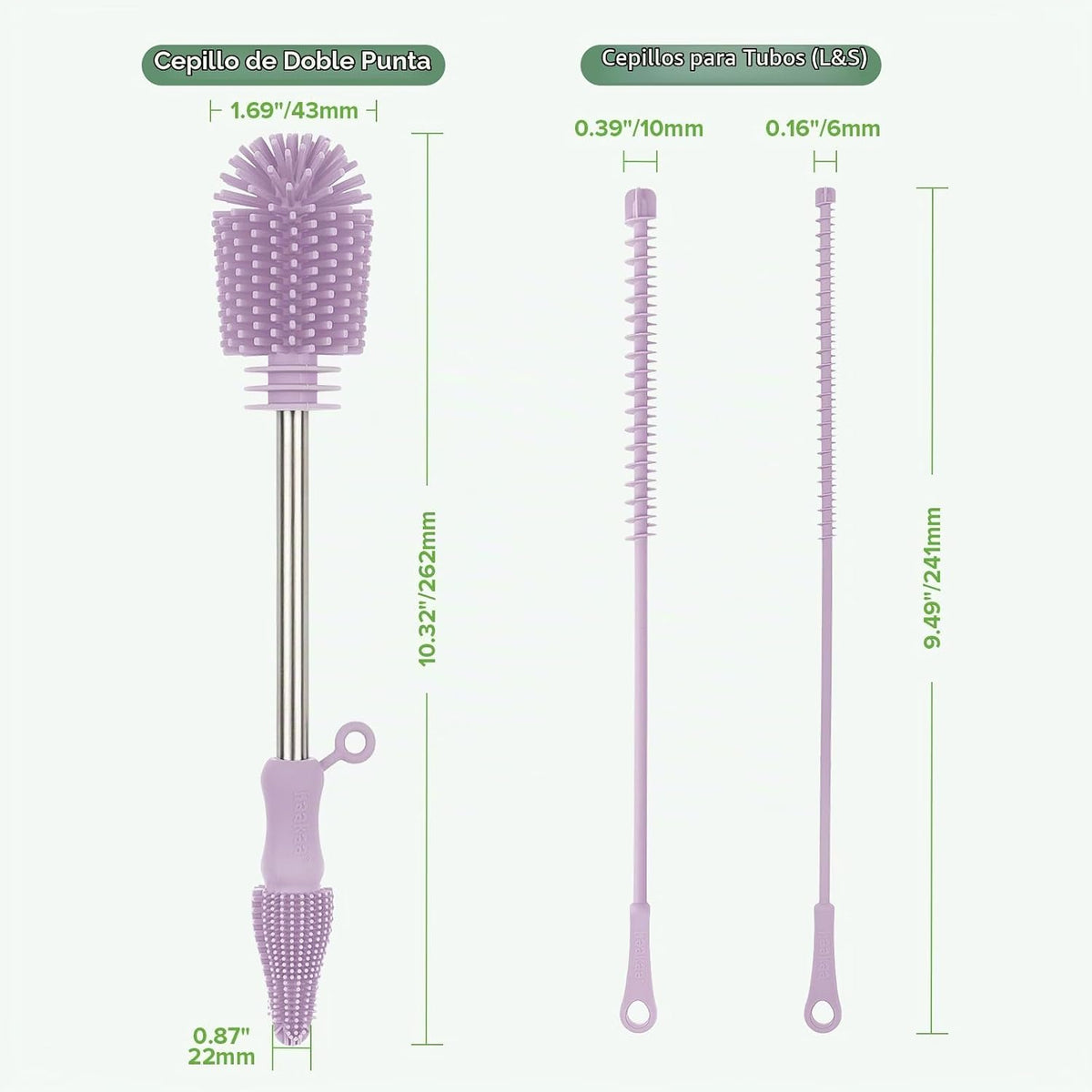 Haakaa Kit de cepillo de limpieza de silicona,Lavanda,Limpiador de...
