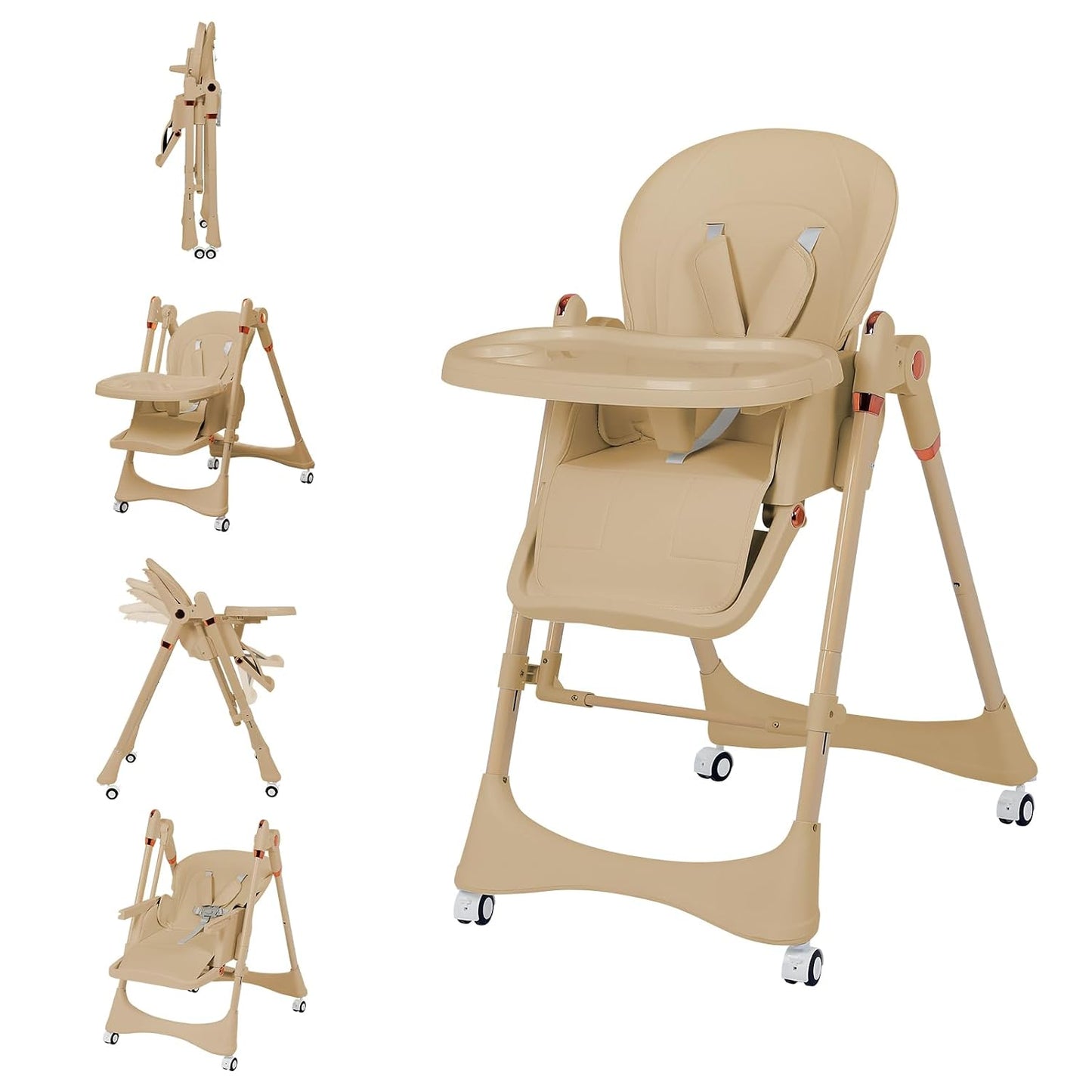 Silla alta 6 en 1 | Silla alta convertible para recién nacido a niñ...