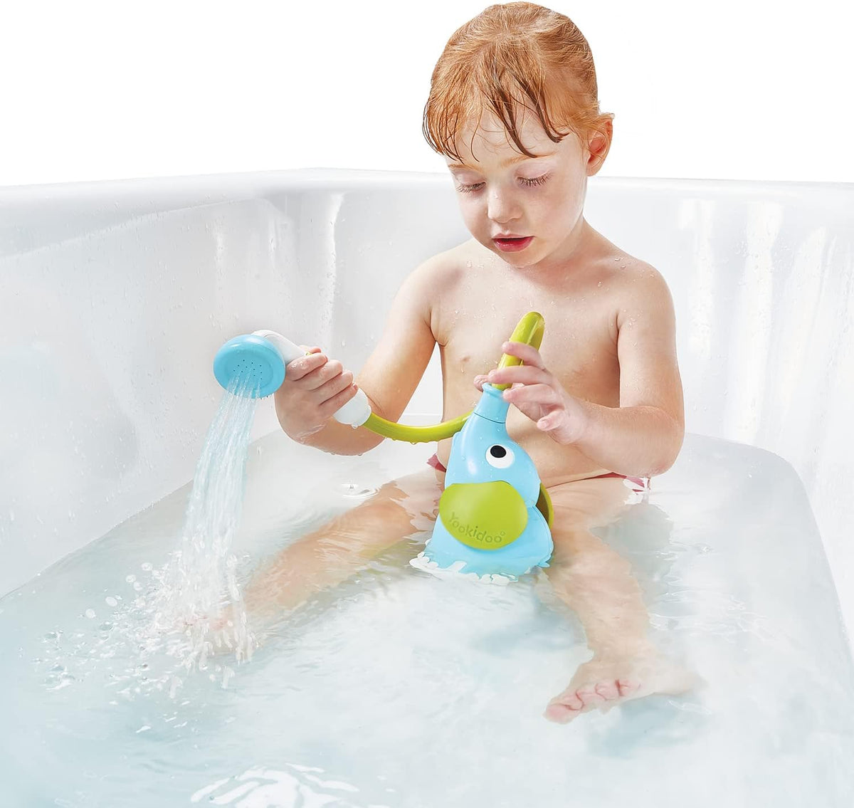 Yookidoo - Cabezal de ducha para baño de bebé con forma de elefante...