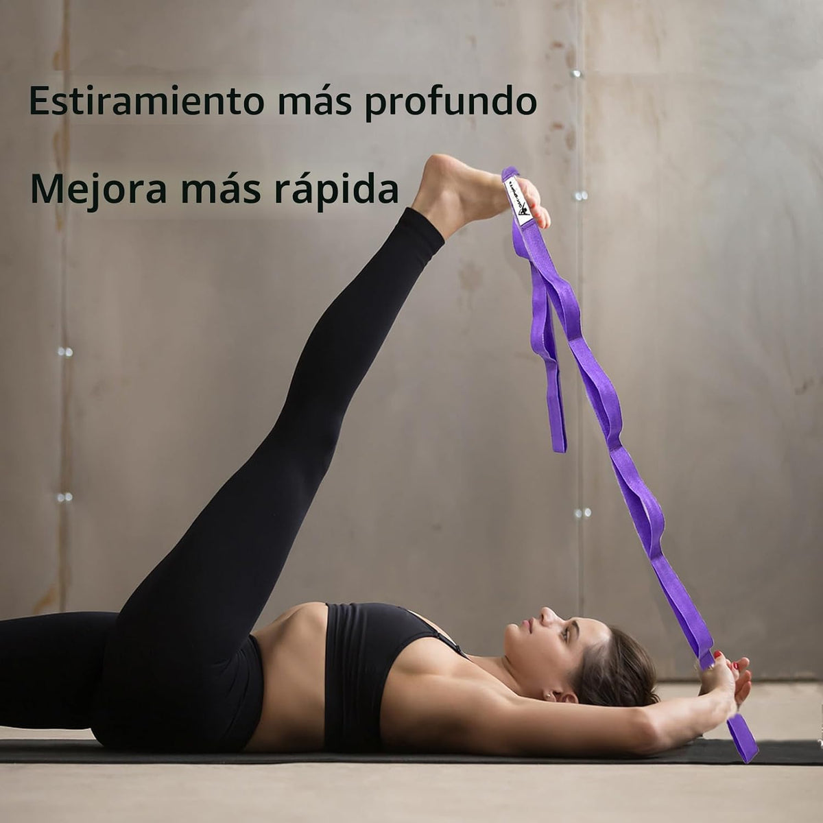 Correa de estiramiento con bucles para yoga, correa de estiramiento...