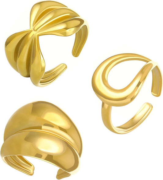 PINCHUAN Juego de 17 anillos de plata para nudillos para mujer, jue...